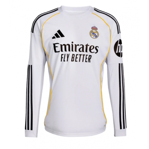 Real Madrid Maglia Gara Casa Repliche 2025-26 Maniche Lunghe Real Madrid Maglia Gara Casa Repliche 2025-26 Maniche Lunghe